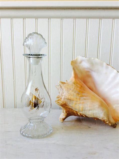 Vintage Avon Perfume Bottle With Angel Fish And Shell Stopper Etsy