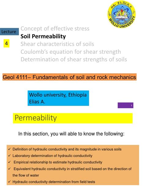 Lecture 4 Soil Permeability Pdf Soil Mechanics Permeability