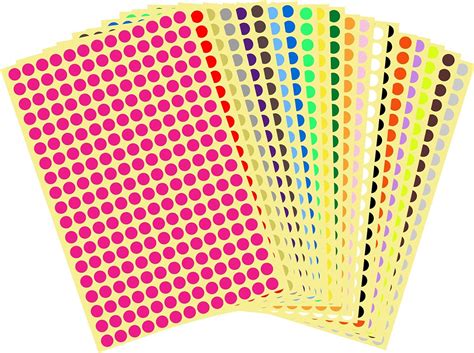 Mikihat Coloured Dot Stickers Round Dot Stickers Colorful Sticky