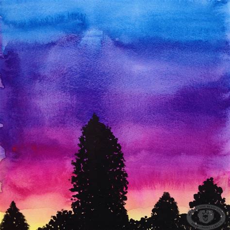 Watercolor Pictures Of Sunsets At Explore