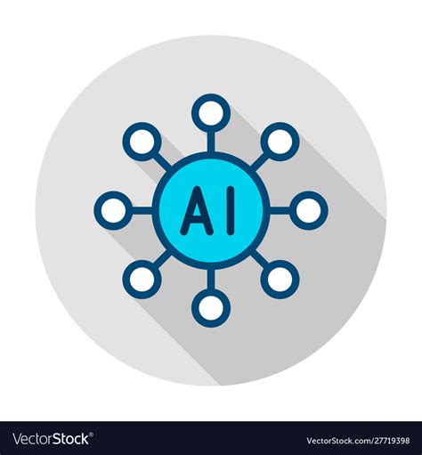 Artificial Intelligence Circle Icon Royalty Free Vector