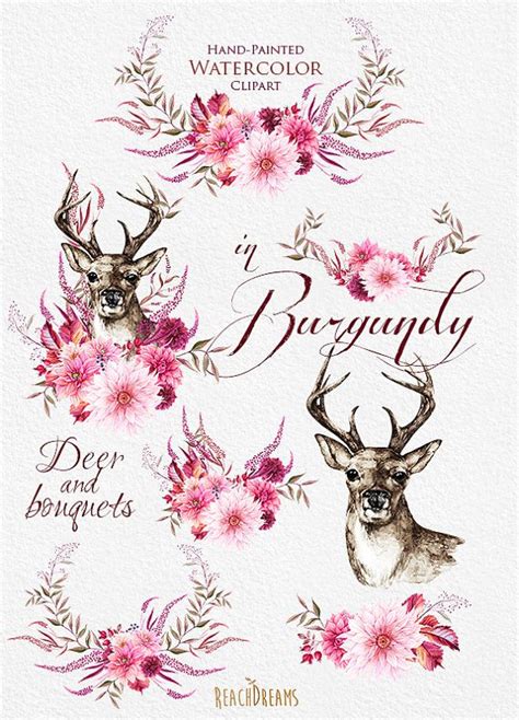 Watercolor Deer And Flowers With The Words Id Be Pregnant On It
