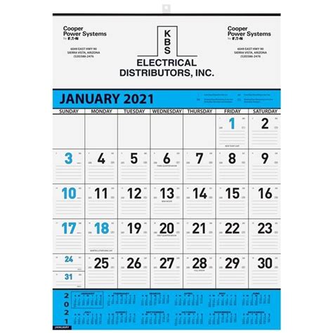 Contractor Calendars W1 Image And 1c Imprint 18″ X 25″ Drum Line Branded