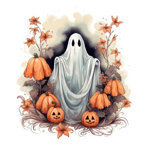 Premium Ai Image Phantom Ghost Spirit Halloween Illustration Monster