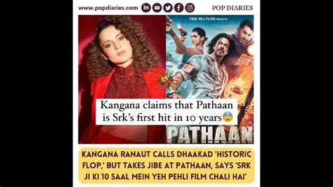 Kangana Ranaut Claims Pathaan Is Srk First Hit In His Careers Viral Ytshorts Shorts Facts