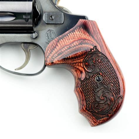 Altamont Sandw J Round Revolver Grips Bateleur Real Wood Gun Grips