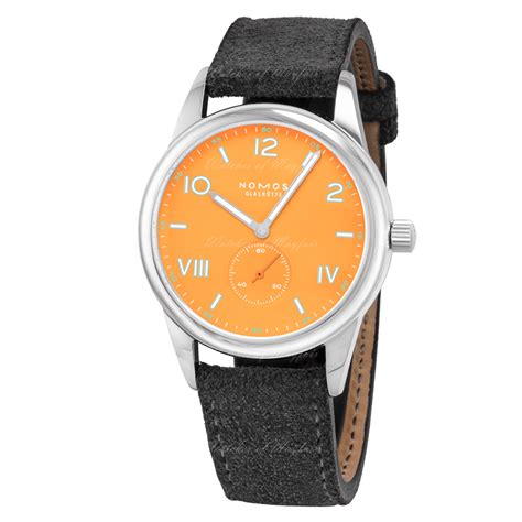 729 Nomos Club Campus 38 Future Orange Anthracite Leather Watch Buy Now