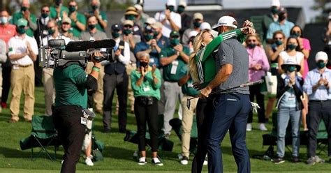 The Masters Dustin Johnson Kisses Paulina Gretzky After Winning Tournament