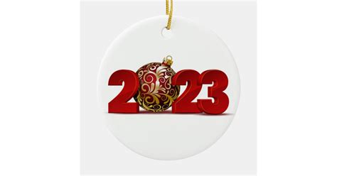 Personalize 2023 New Year Ceramic Ornament Zazzle