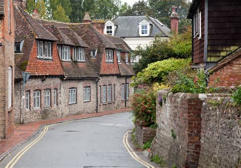 Empty Road In A Traditional English Village Stock Photo Image Of