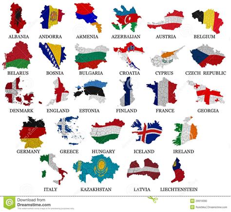 A Bandeira De Países De Europa Traça A Parte 1 Foto de Stock - Imagem