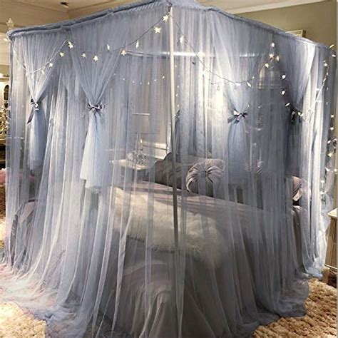 Joyreap 4 Corners Post Canopy Bed Curtain For Girls And Adults Royal L