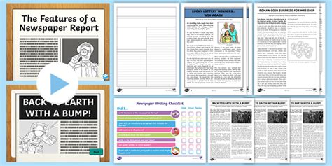 News report example | news report sample. KS2 Features of a Newspaper Activity Pack - Report Writing