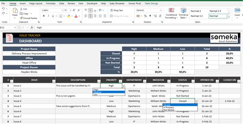 Issue Tracker Excel Template Instant Download