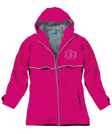 Hot Pink Preppy Monogrammed Rain Jacket
