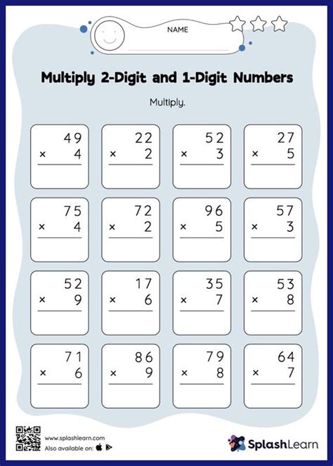 Multiply 2 Digit And 1 Digit Numbers Horizontal Multiplication Math