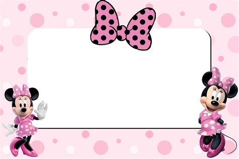Minnie Mouse Inspired Picture Frame Invitation Card Free Printable