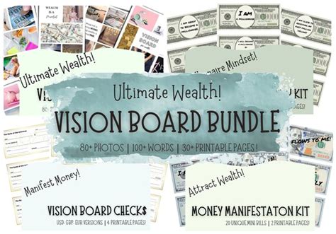 Vision Board Bundle Wealth Vision Board Printable Etsy Schweiz