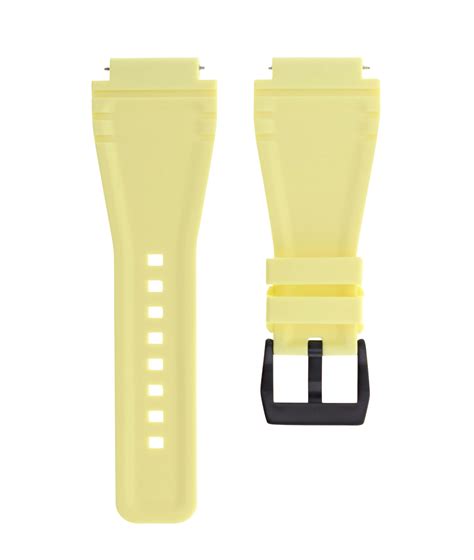 24mm Silicone Rubber Watch Strap Band For Bell Ross Yellow Br 01 Br 03