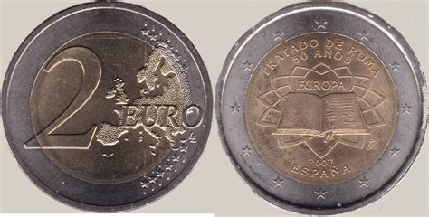 Spanien 2 Euro 2007 M Circulation Commemorative Coin Treaties Of Rome