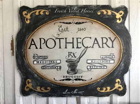 Apothecary Wood Sign Original Large Wall By Frenchvelvethorses