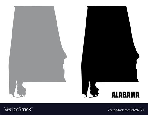 Alabama State Silhouette Maps Royalty Free Vector Image