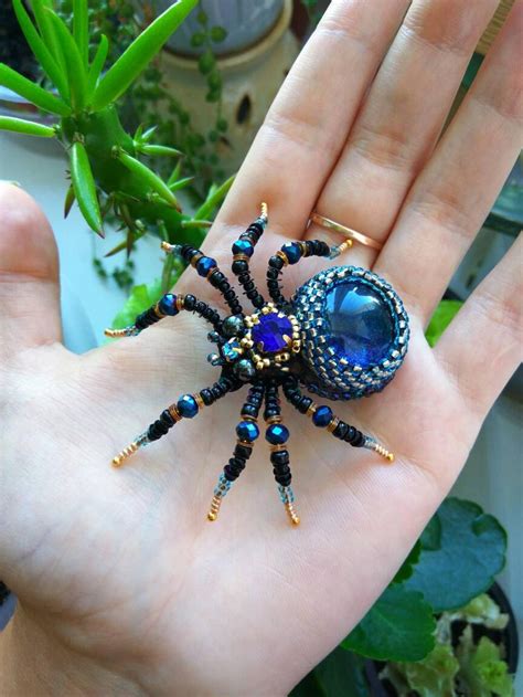Beaded Spider Brooch Insect Brooch Insect Pin Beetle Etsy