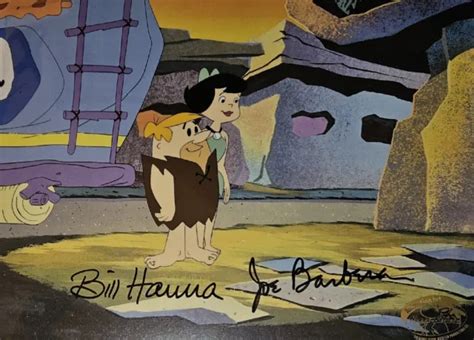 Hanna Barbera The Flintstones Barney And Betty Rubble Cel Signed 550