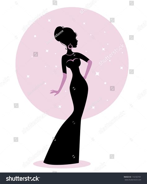Vector Illustration Woman Silhouette Dress Stock Vector Royalty Free