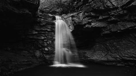 Wallpaper Waterfall Water Rocks Nature Bw Hd Picture Image