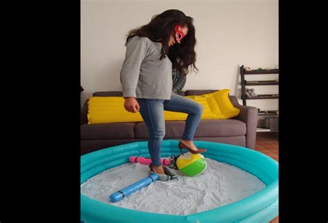 Popping Inflatables With Heels Julielooner In This Video I Pop Some