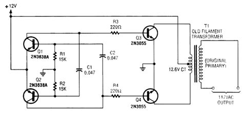Simple Inverter Circuit Using 4 Transistors
