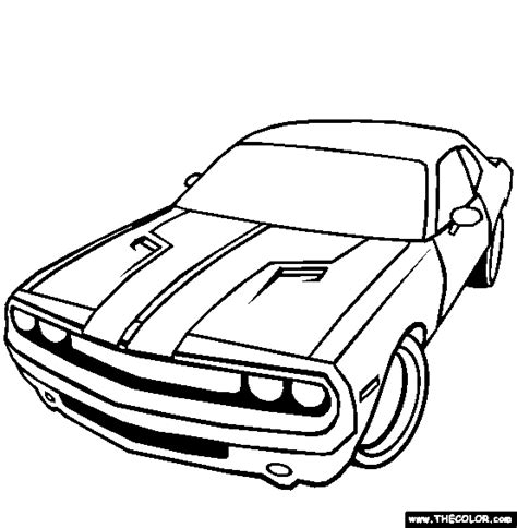 Dodge challenger srt8 (2009) 2. Dodge Challenger Coloring Page | Online Coloring | Cars ...