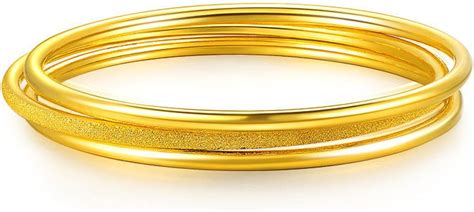 Gowe 24k Pure Gold Bangle For Women Female Trendy Fashion Smooth Worn Classic