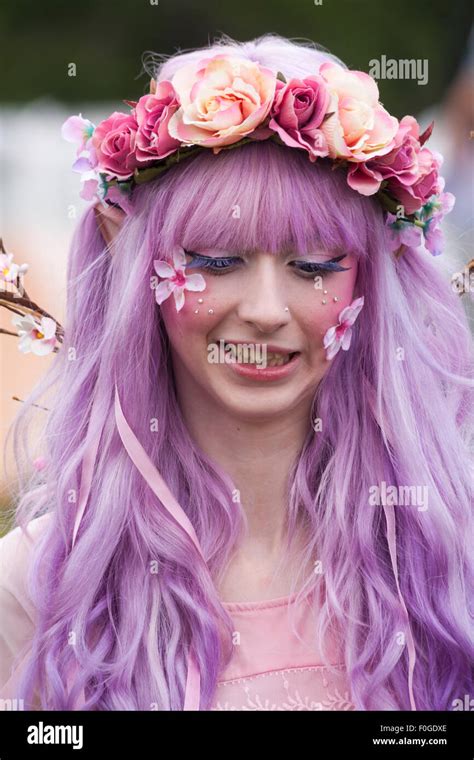 Woman Dressed As Fairy At The New Forest Fairy Festival Burley