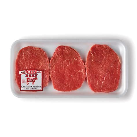 H-E-B Boneless Beef Eye of Round Steaks, Thin Cut - USDA Select - Shop