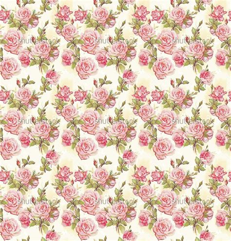 Pink Rose Pattern Wallpapers Pattern Flower Vector Illustration
