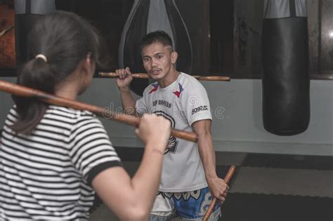 Manila Philippines A Fma Or Filipino Martial Arts Class Editorial
