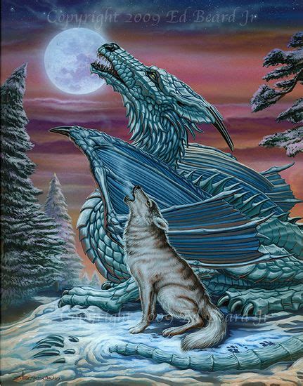 Wolf And Dragon By Ed Beard Jr Dragon Pictures Dragon Wolf Fairy