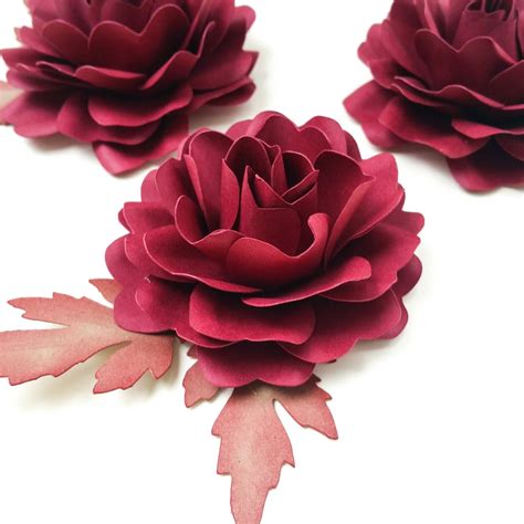 Paper Flowers Loose Cardstock Rose With By Mypaperbloomsaplenty