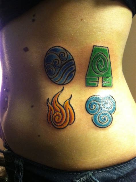 Avatar The Last Airbender Four Elements Tattoo Incredible Tattoos