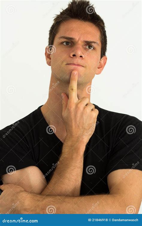 Man Thinking With Hand On Chin Royalty Free Stock Photos Image 21846918