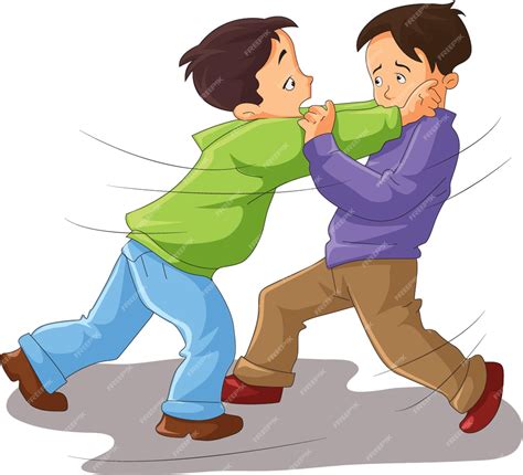 Premium Vector Two Boys Quarreling With Each Other Vector Illustration