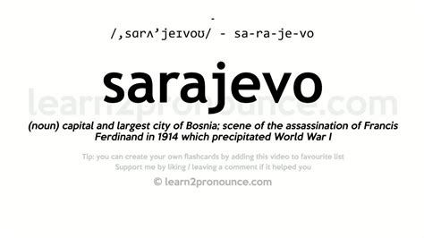 Sarajevo pronunciation and definition - YouTube