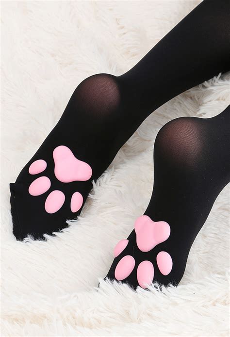 cat paw pad socks thigh high kitten claw stockings socks for sale