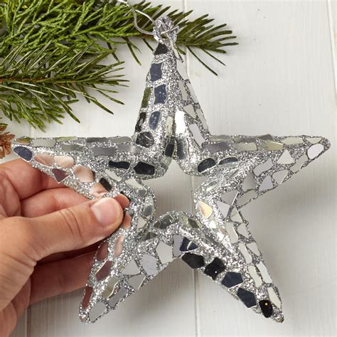 Silver Glittered Star Ornament Christmas Ornaments Christmas And