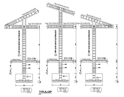 The Left Side 8x10m House Plan Of The Column Cum Beam Joint Section