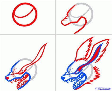 How To Draw Kyuubi Easy Step By Step Naruto Characters