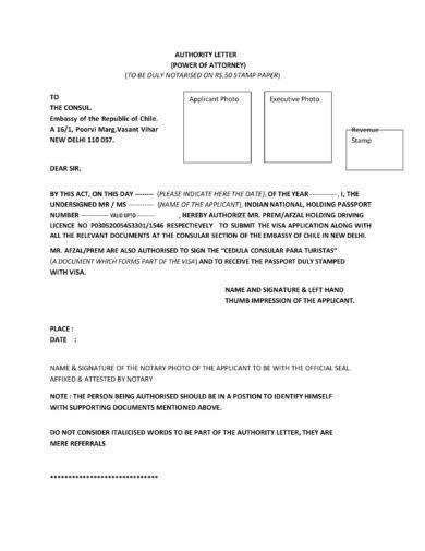 Authorization Letter Sample Special Power Of Attorney For Authorized Images