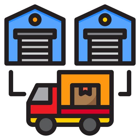 Distribution Center Free Shipping And Delivery Icons